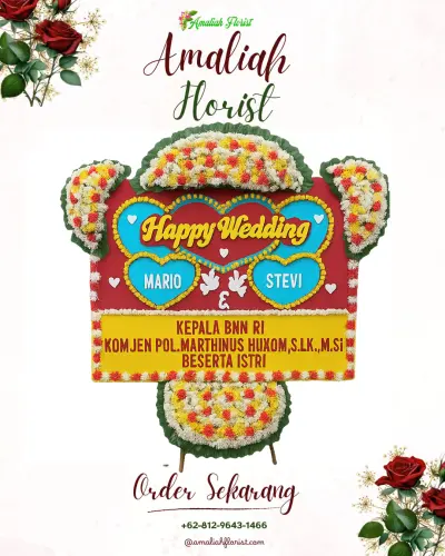 Karangan Papan Bunga Pernikahan di Cibugel